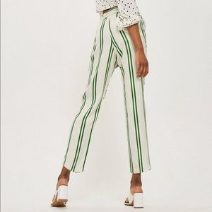 TOPSHOP Stripe Tapered Trousers with Belt